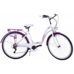 Mestský bicykel 28" Kozbike KOZ13-K36 7 prevodový Bielo-fialový Mestský bicykel 28" Kozbike KOZ13-K36 7 prevodový Bielo-fialový